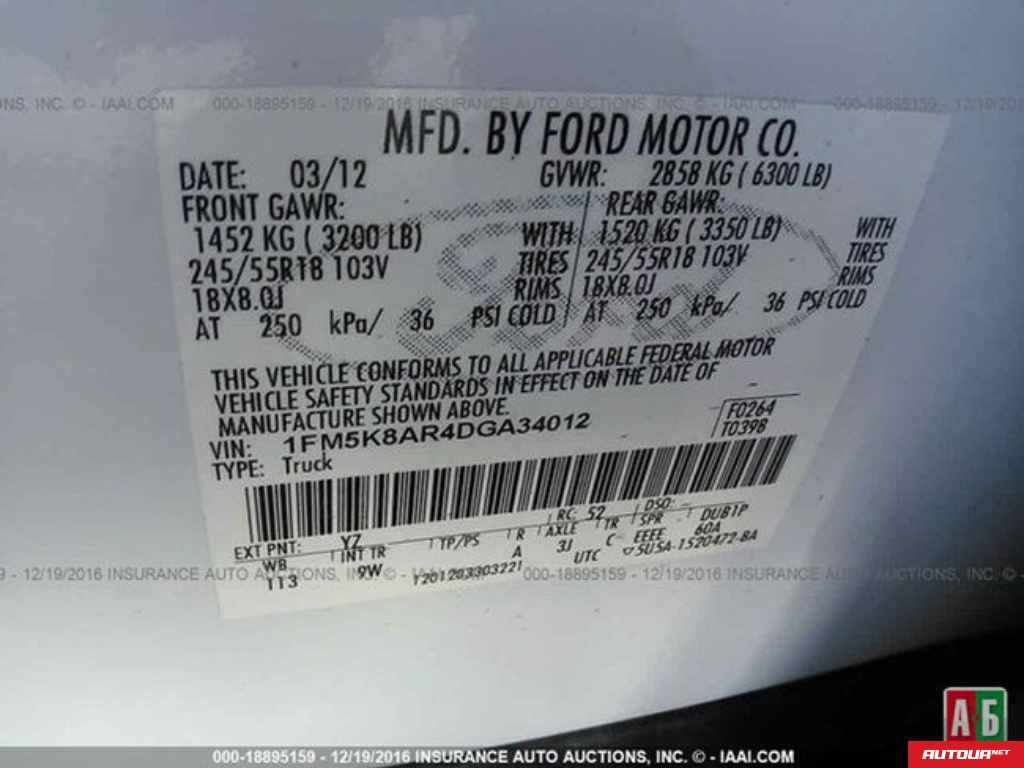 Ford Explorer  2013 года за 215 949 грн в Днепре