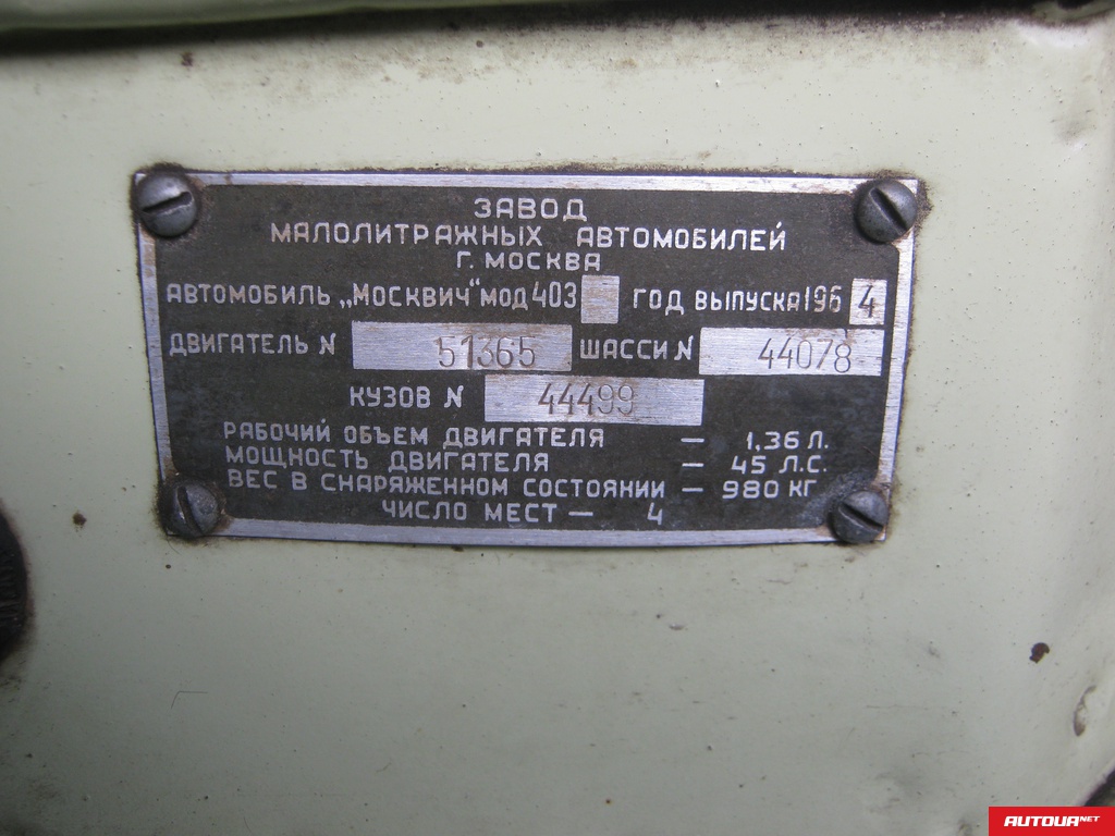 Москвич 403  1964 года за 16 500 грн в Сумах